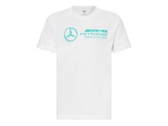 Mercedes AMG Petronas F1 2026 pánské tričko DNA s&nbsp;velkým logem bílé