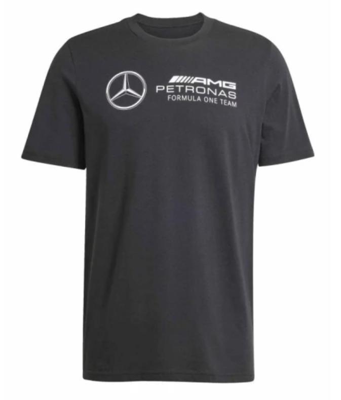 Mercedes AMG Petronas F1 2026 pánské tričko DNA GRAPHICs velkým logem černé - Mercedes AMG pánská trička