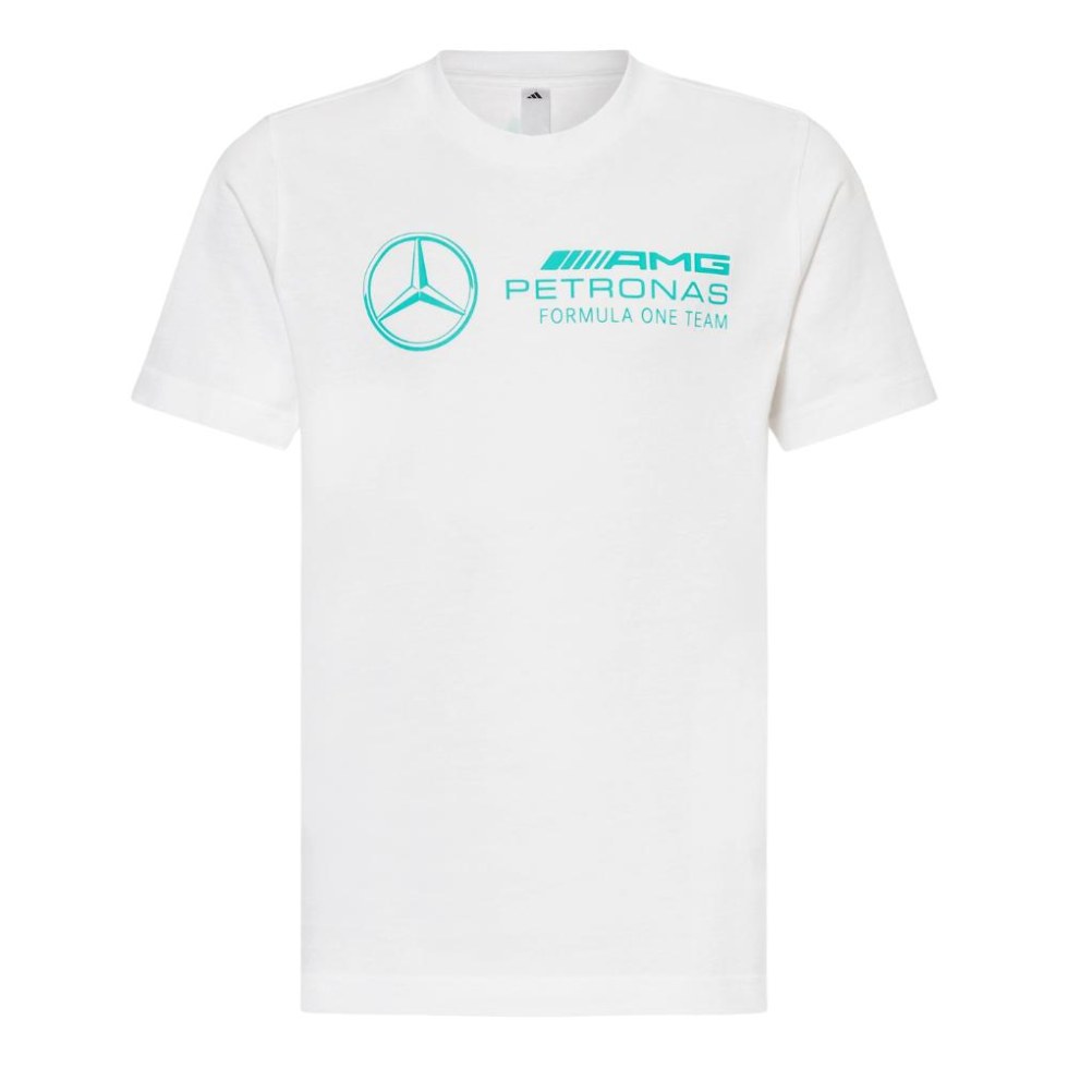Mercedes AMG Petronas F1 2026 pánské tričko DNA s&nbsp;velkým logem bílé - Mercedes AMG pánská trička