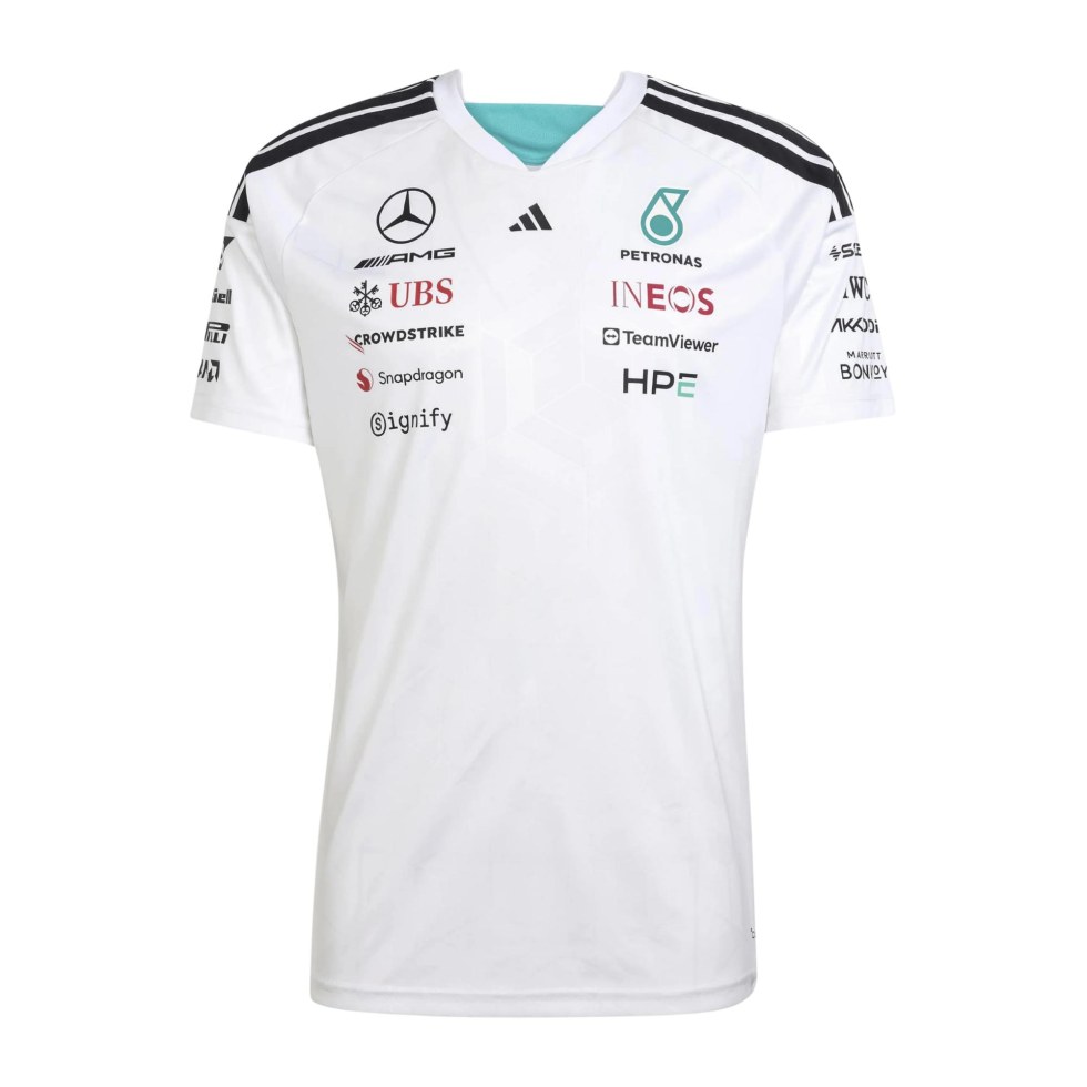 Mercedes AMG Petronas F1 2026 pánské týmové tričko bílé - Mercedes AMG trička