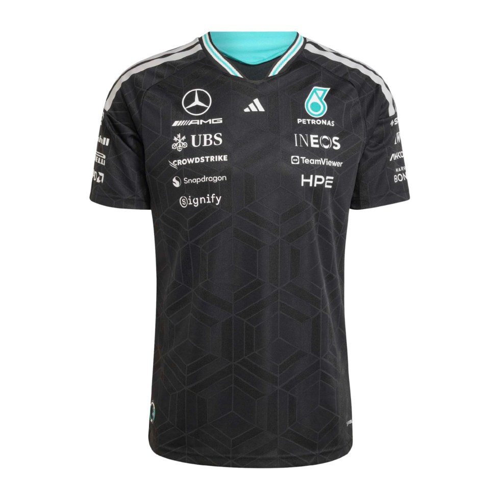 Mercedes AMG Petronas F1 2026 pánské týmové tričko Driver Authentic - černé - Mercedes AMG pánská trička