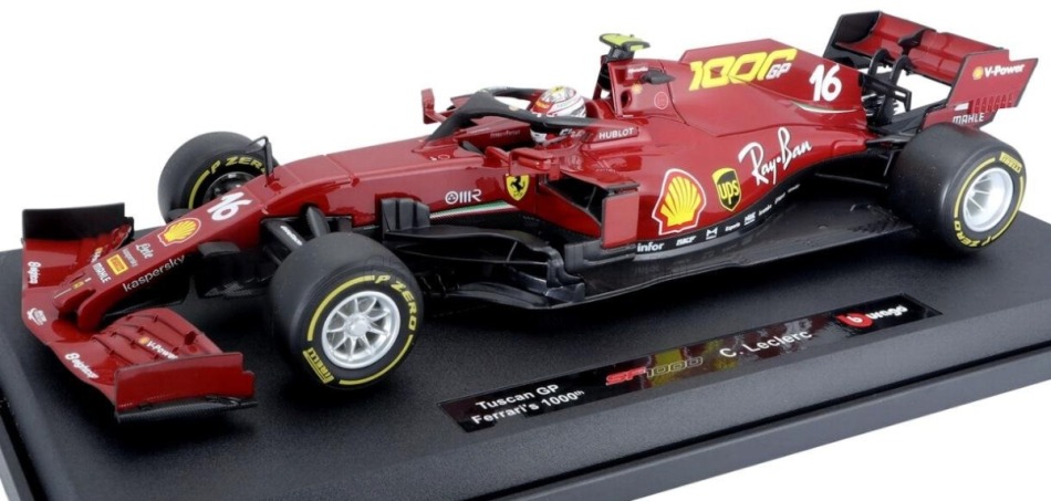 Model Scuderia Ferrari BBurago #16 Leclerc Toscana GP 1000TH 2020 1:18