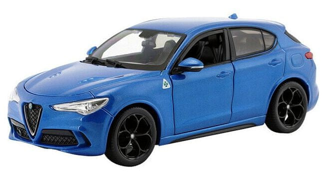 Model Alfa Romeo Stelvio Q4 Quadrifoglio 1:24 modré - Modely aut a&nbsp;motorek