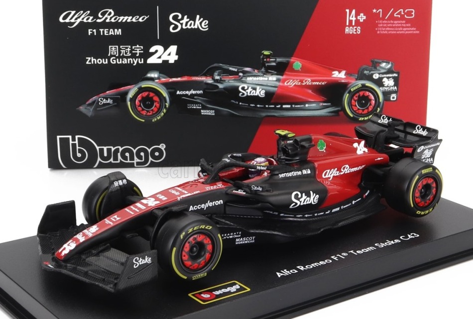 Modely aut a&nbsp;motorek model 1/43 Alfa Romeo F1 C43 Guanyu Zhou #24 2023 Signature - Modely aut a&nbsp;motorek
