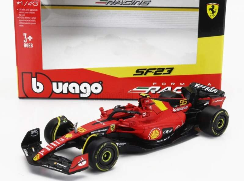 Model Scuderia Ferrari SF-23 BBurago #55 Sainz Monza 2023 1:43 - Modely aut a&nbsp;motorek