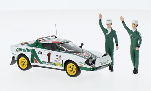 Modely aut a&nbsp;motorek model 1/43 Lancia Stratos HF, No.1, Alitalia, Rallye WM, Rallye Monte Carlo, Winner Rally Monte Carlo series with figurines, S.Munari/S.Maiga, 1977 - Modely aut a&nbsp;motorek