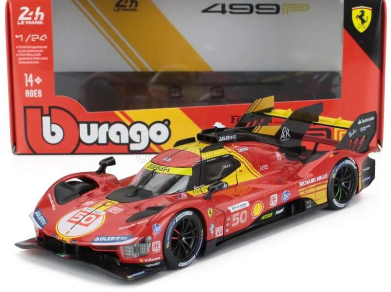 Model BBurago Ferrari 499P #50 Winner Le Mans 2024 1:24 - Modely aut a&nbsp;motorek