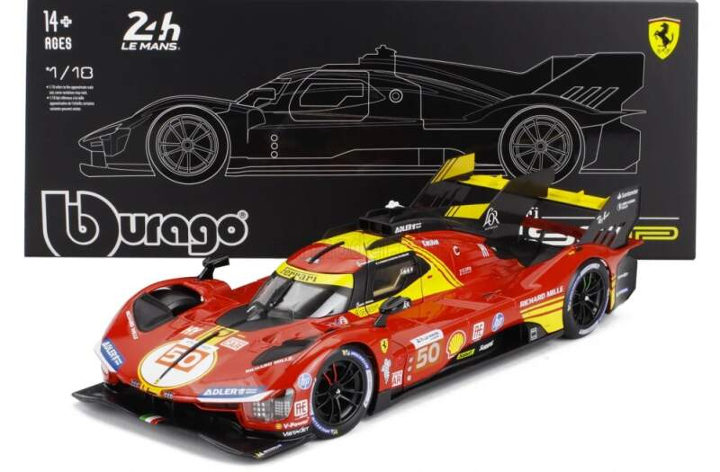 Model BBurago Ferrari 499P NR. 50 Winner Le Mans 2024 1:18 - Deluxe edice - Modely aut a&nbsp;motorek