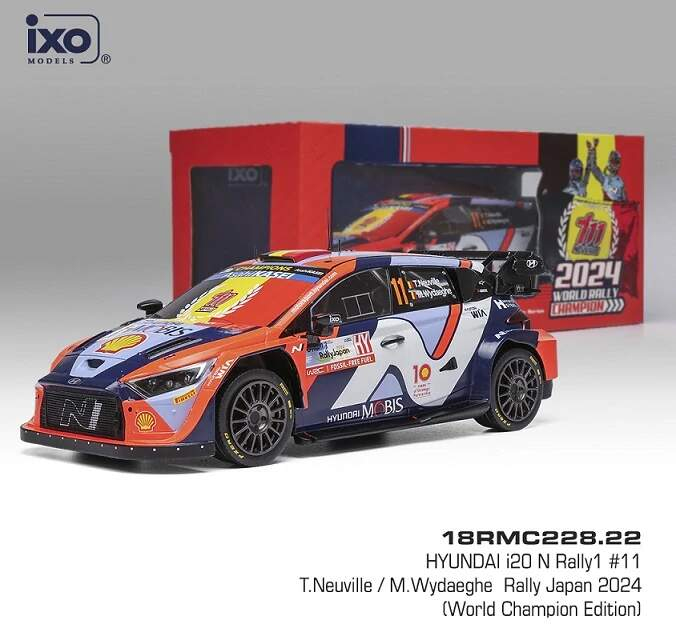 Model IXO Hyundai I20 N WRC Rally Japan 2024 World Champion T. Neuville 1:18 - Modely aut a&nbsp;motorek