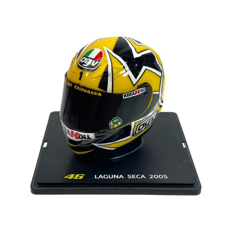 Model přilby Moto GP Valentino Rossi Laguna Seca 2005 1:5 - Modely aut a&nbsp;motorek