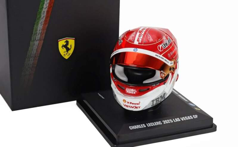 Modely aut a motorek model přilby 1:5 Charles Leclerc - SF Las Vegas 2025