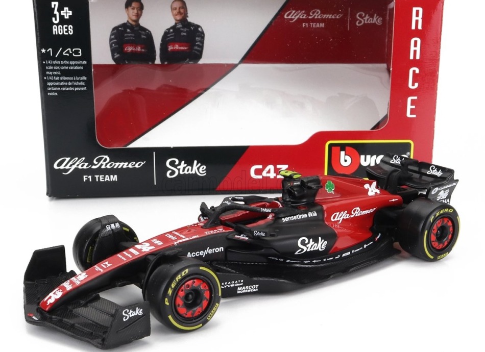 Model Alfa Romeo F1 C43 BBurago #24 Guanyu Zhou 2023 1:43 - Modely aut a&nbsp;motorek