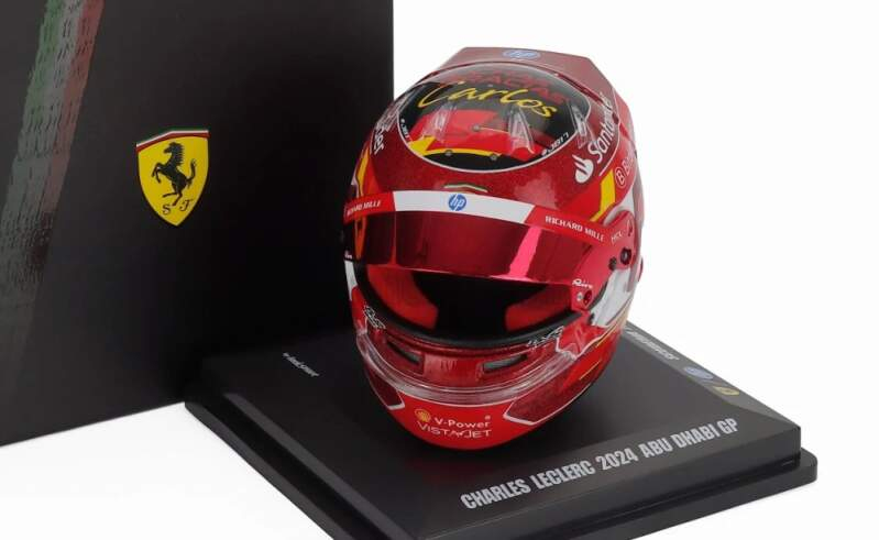 Model přilby Charles Leclerc - SF Abu Dhabi 2024 1:5 LookSmart - Modely aut a&nbsp;motorek