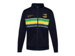 Ayrton Senna mikina Retro Stripe modrá