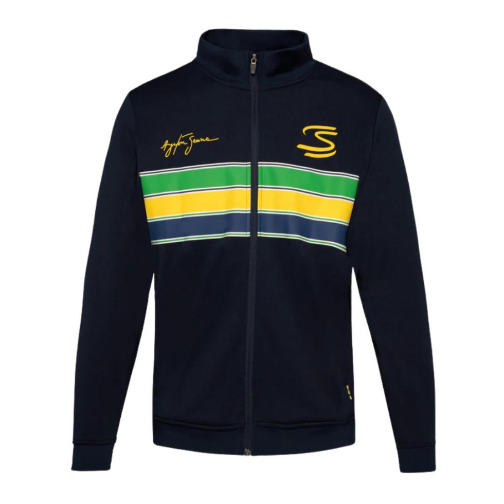 Ayrton Senna mikina Retro Stripe modrá Ayrton Senna mikina Retro Stripe modrá - Ayrton Senna