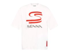 Ayrton Senna pánské tričko Oversize Graphic bílé