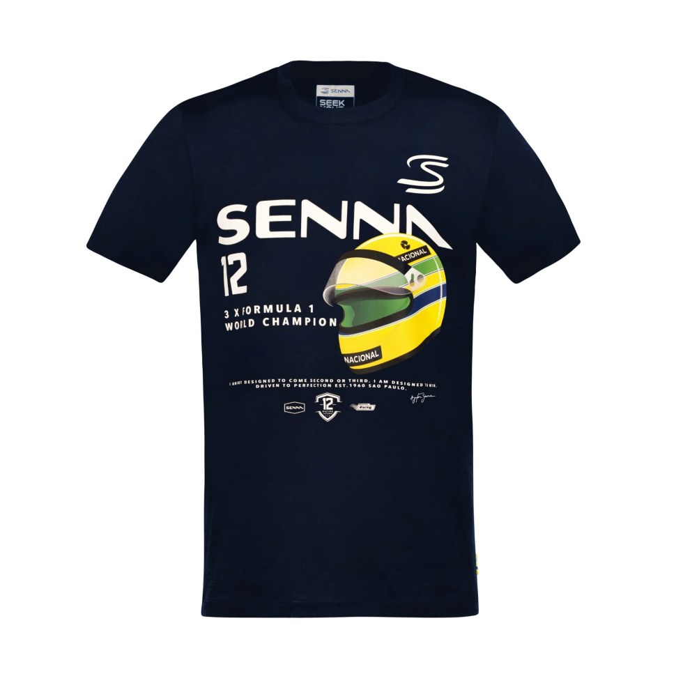 Ayrton Senna pánské tričko Graphic 12 tmavě modré - Ayrton Senna pánská trička