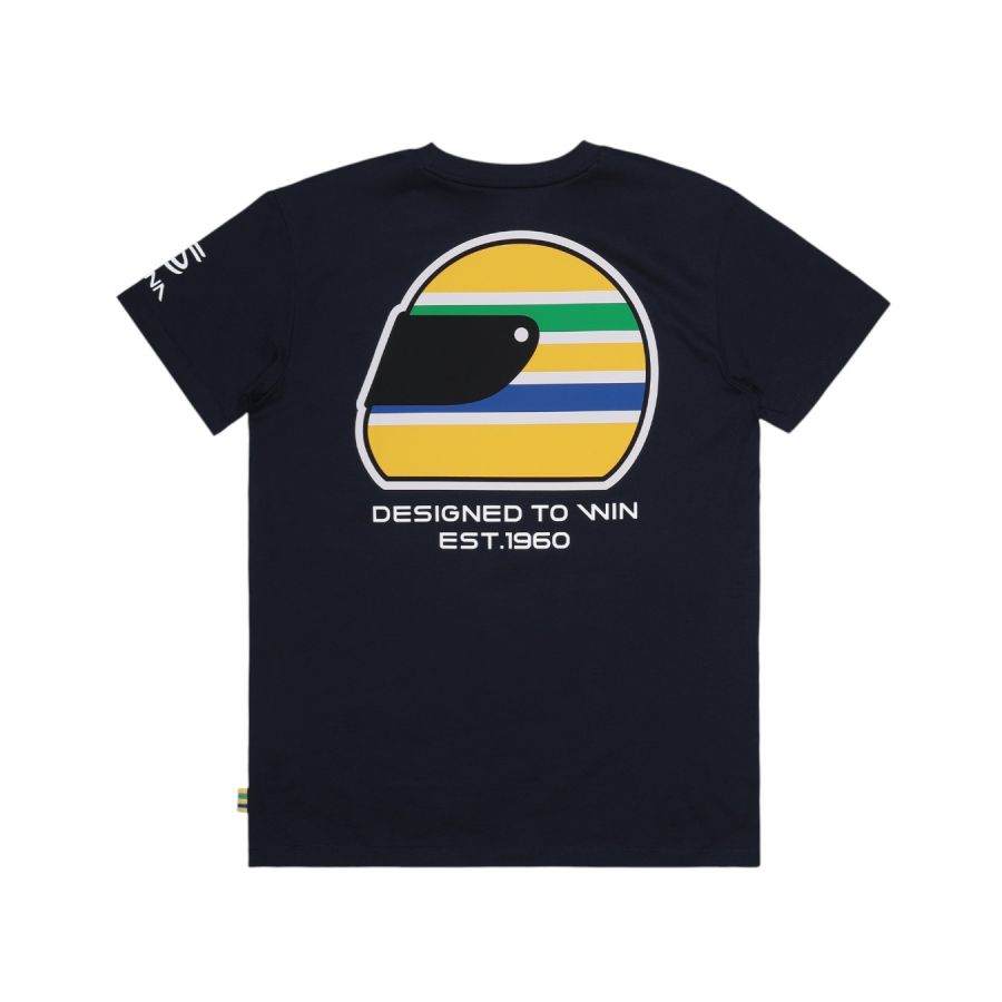 Ayrton Senna Helmet pánské tričko modré - Ayrton Senna pánská trička