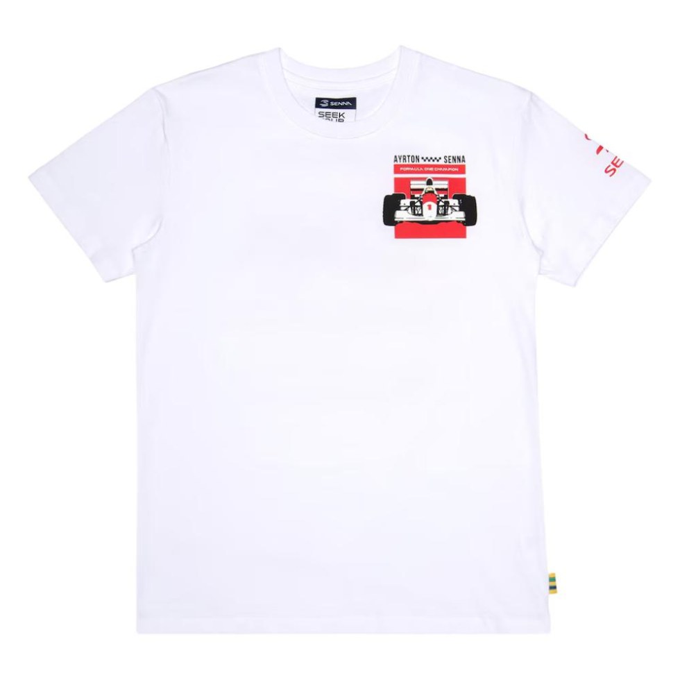 Ayrton Senna Formula 1 pánské tričko bílé - Ayrton Senna pánská trička