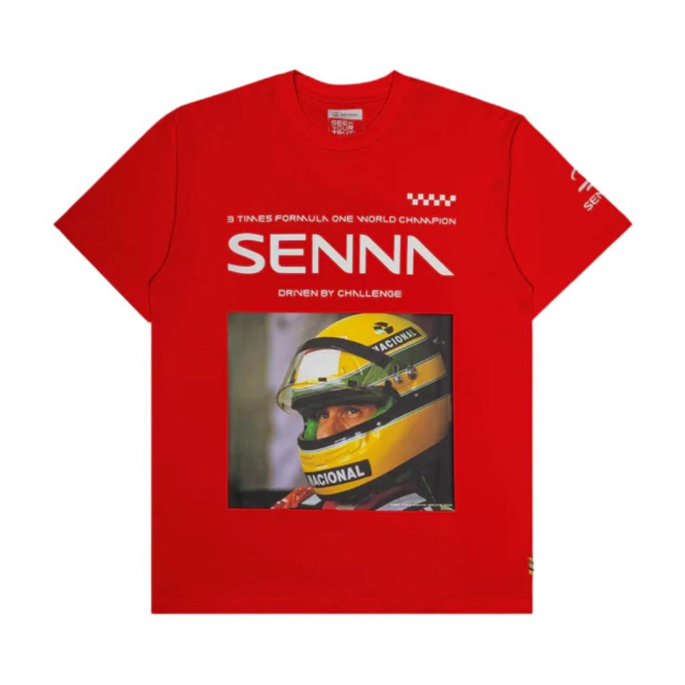 Ayrton Senna Race pánské tričko červené - Ayrton Senna pánská trička