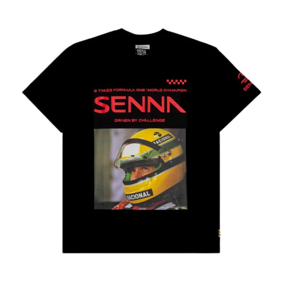 Ayrton Senna Race pánské tričko černé - Ayrton Senna pánská trička