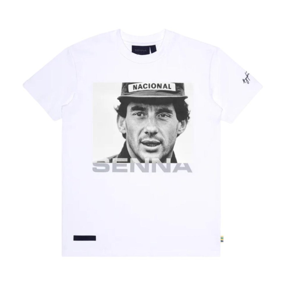 Ayrton Senna Icon pánské tričko bílé - Ayrton Senna pánská trička