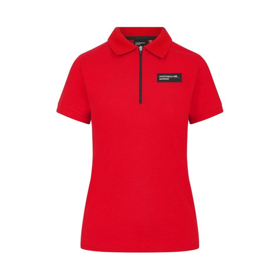 Porsche Motorsport dámské polo tričko small logo red F1 Team 2024 - Porsche dámské oblečení
