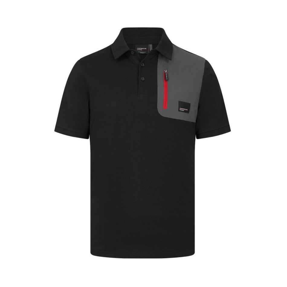 Porsche Motorsport pánské polo tričko Small Logo black 2024 - Porsche trička, polo trička, košile