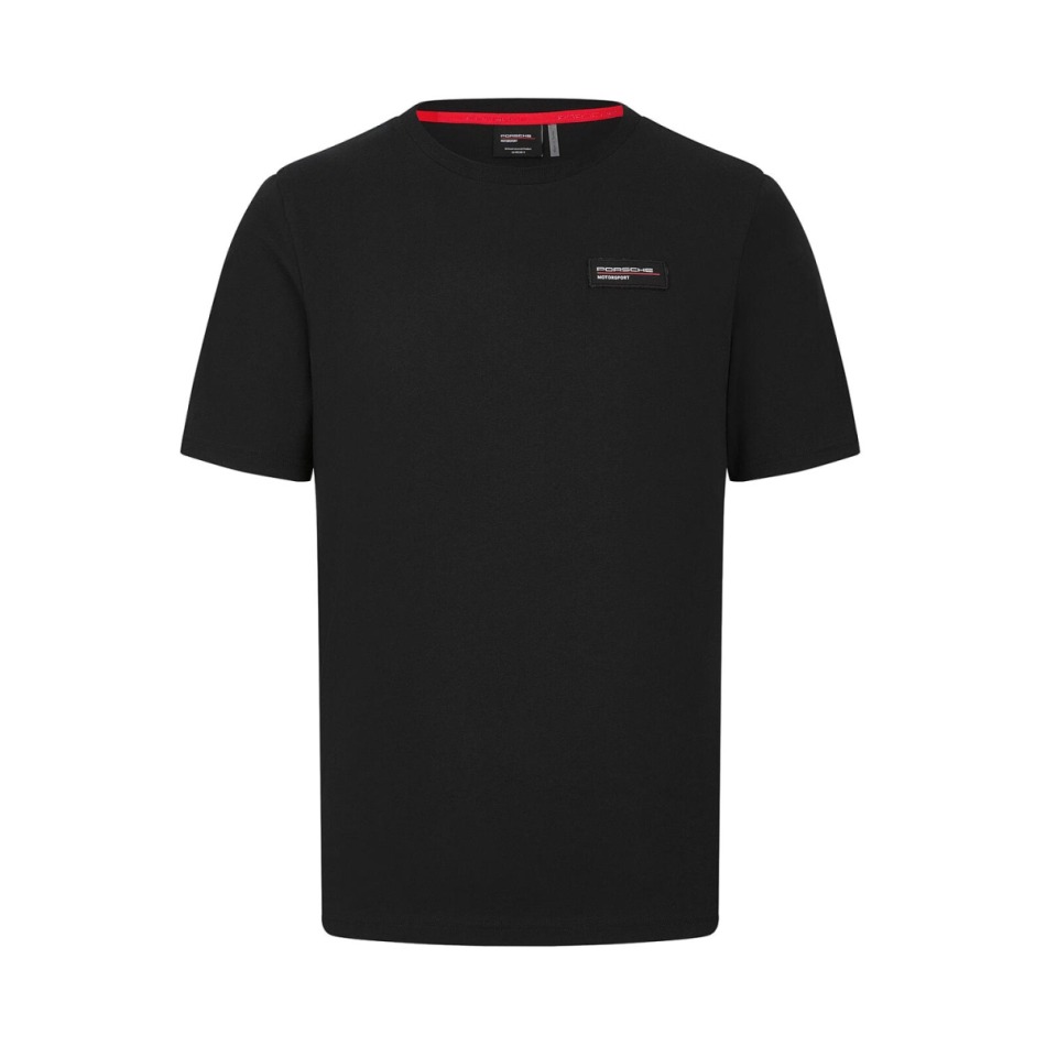 Porsche Motorsport pánské tričko Small Logo black 2024 - Porsche trička, polo trička, košile