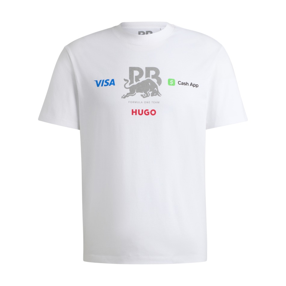 Visa Cash App RB pánské tričko Yuki Tsunoda white F1 Team 2024 - Racing Bulls trička, polo trička, košile