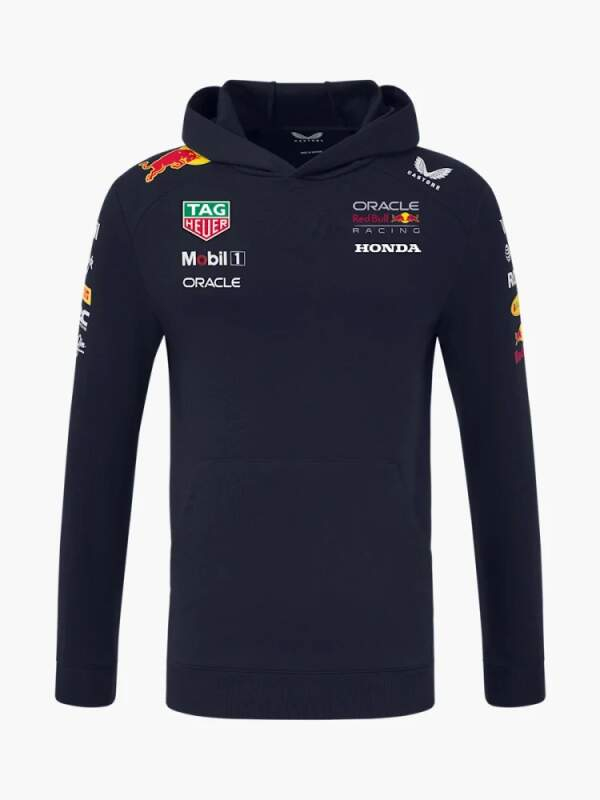 Red Bull Racing pánská mikina s&nbsp;kapucí official Teamline Replica navy F1 Team 2025 - Red Bull Racing mikiny, bundy