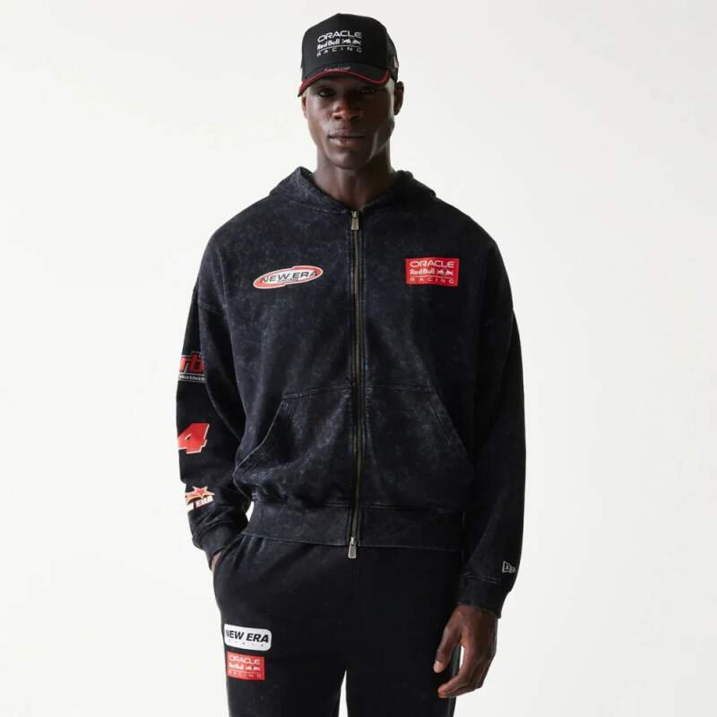 Red Bull Racing pánská mikina s kapucí Zip NE Linear black F1 Team 2026