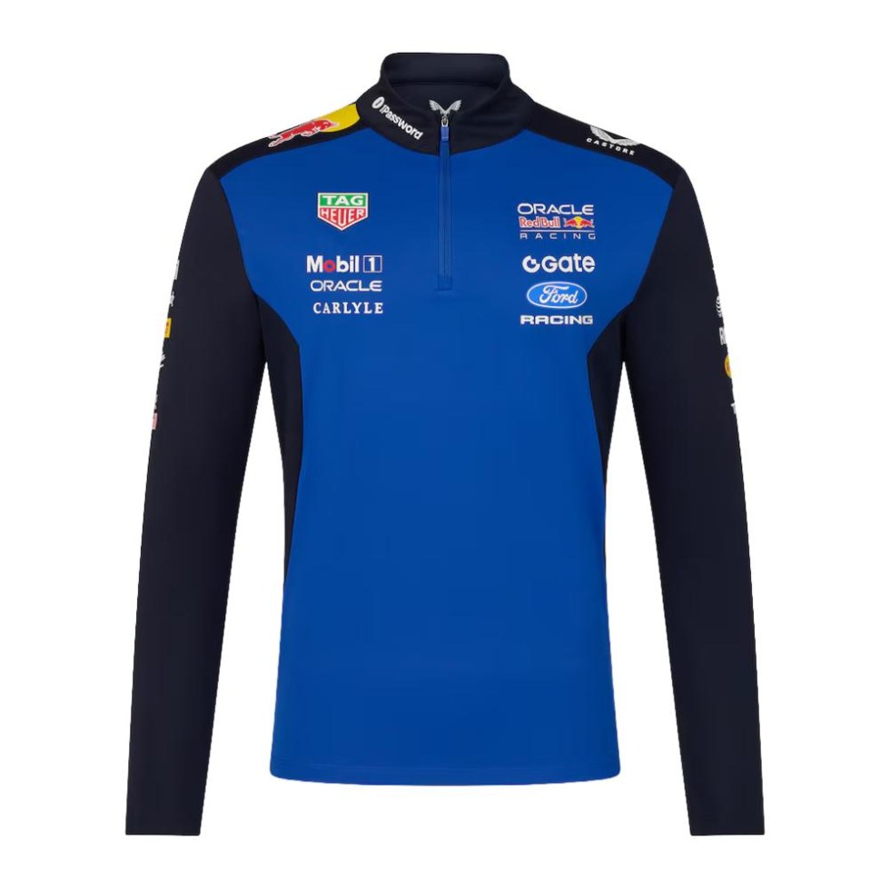 Red Bull Racing F1 2026 týmová unisex mikina se 1/4 zipem modrá - Red Bull Racing pánské mikiny
