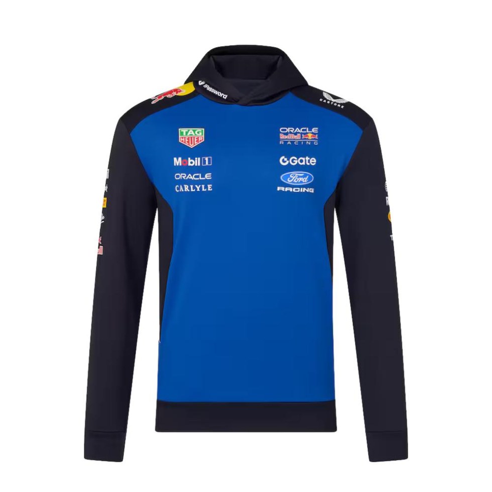 Red Bull Racing F1 2026 týmová unisex mikina s&nbsp;kapucí - modrá - Red Bull Racing pánské mikiny