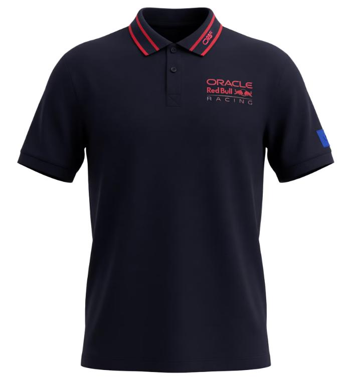 Red Bull Racing F1 2026 unisex Fit polo tričko s&nbsp;červeným logem modré - Red Bull Racing pánská trička