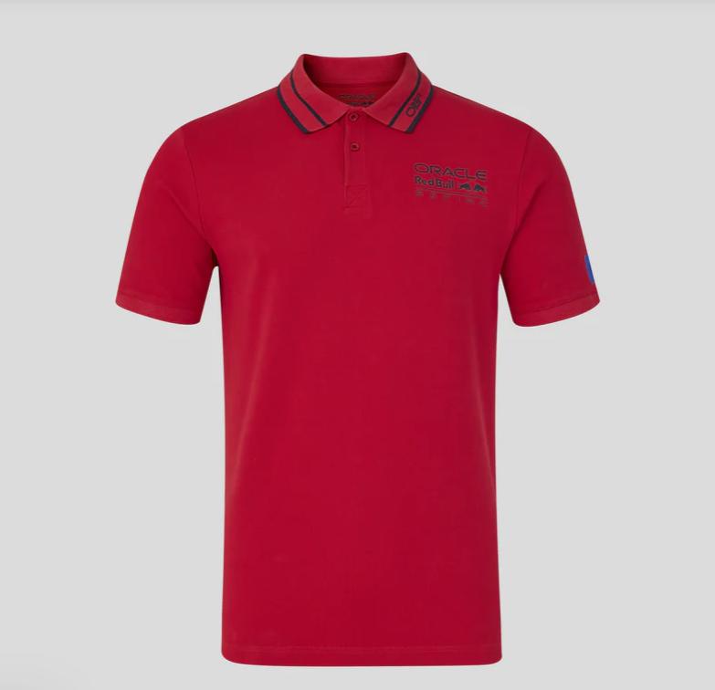 Red Bull Racing F1 2026 unisex Fit polo tričko s&nbsp;modrým logem červené - Red Bull Racing pánská trička