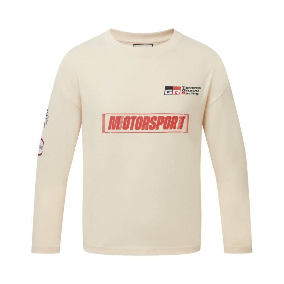 Toyota Gazoo Racing dětské tričko s dlouhým rukávem Engineer beige 2026