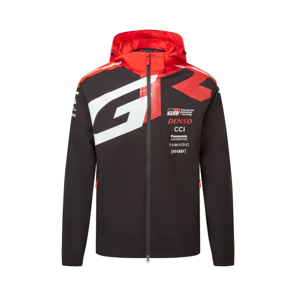Toyota Gazoo Racing pánská bunda s&nbsp;kapucí rain redblack WRT 2026 - Toyota Gazoo Racing mikiny, bundy
