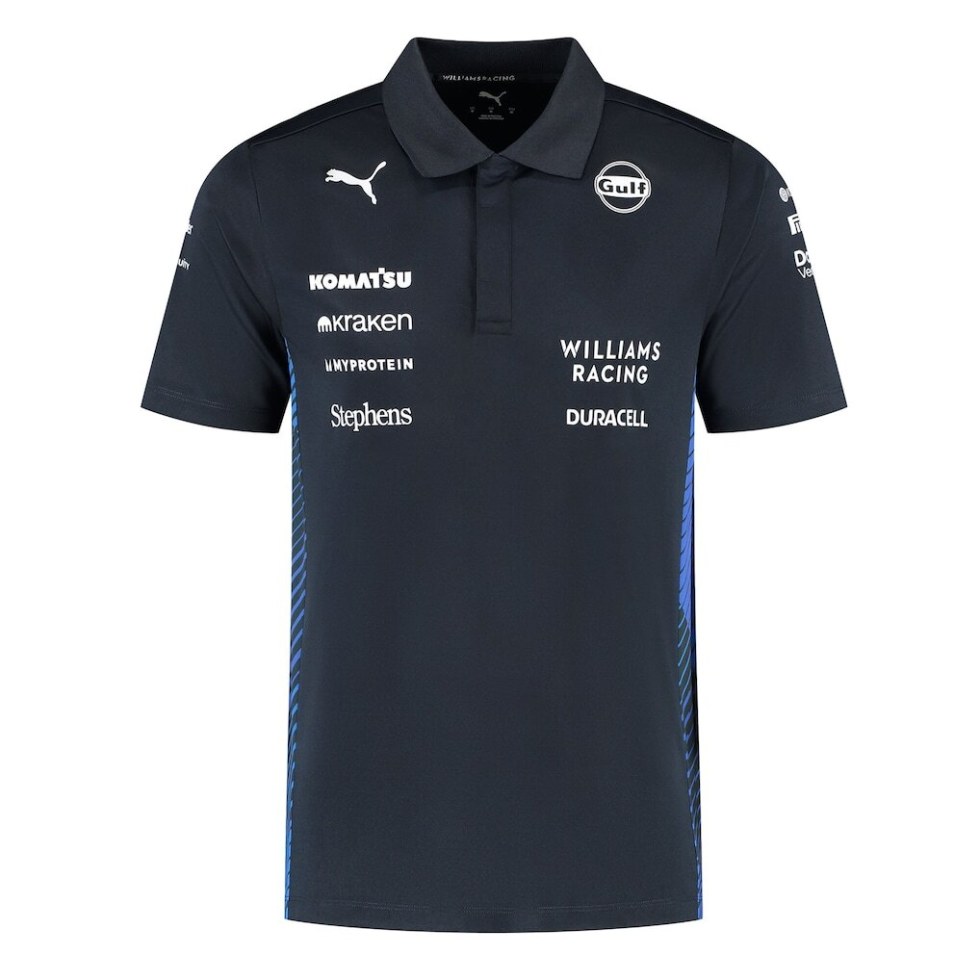 Williams Racing F1 2025 pánské týmové polo tričko modré - Williams pánská trička